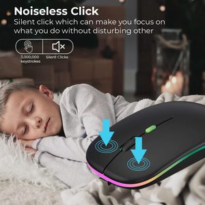 Chuột 5.2 Bluetooth loại C RGB 2.4G Chuột không dây chế độ kép Bluetooth loại C cho MacBook Pro - Product Image 2