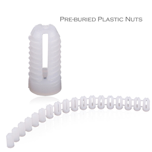 M5.5 * 12mm Trắng nhựa pre-chôn hạt bên trong đường kính 2.8mm đồ nội thất phụ kiện phần cứng vít chốt ren chèn cắm - Product Image 2