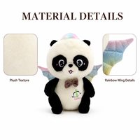 Peluche Panda Ange de 25 cm avec Ailes, Douce et Rembourrée, Poupée Panda Assise Mignonne en Coton PP, Idéale comme Cadeau pour Fille
