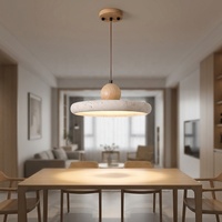 Luminaire suspendu Wabi Sabi en travertin, décoration circulaire en pierre pour salle à manger, îlot de cuisine, restaurant, bar - lustre suspendu