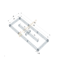 Estructura de Techo Rectangular Plegable Portátil de Aleación de Aluminio de 200*200 mm, en Forma de Cruz, para Eventos y Conciertos, Certificada por TUV