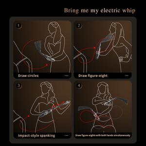 Frusta Elettrica BDSM Flogger a 5 Livelli di Stimolazione con Fulmine Visivo Strumento SM per Coppie Bondage Gioco di Ruolo Sex Toy Estim - Product Image 5