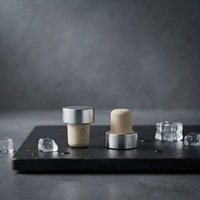 Nouveau design, bouchon en liège en forme de T, dessus en aluminium multicolore, dessous synthétique, pour bouteilles d'huile d'olive