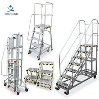 Offre Spéciale Chine Usine Réglable Entrepôt En Aluminium Plate-Forme Mobile Échafaudage Échelle Plate-Forme De Travail Mobile et Escaliers
