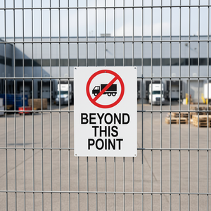 Panneau d'interdiction de circulation de camions - Panneau d'avertissement en aluminium métallique au-delà de ce point, résistant aux intempéries pour <span class=keywords><strong>chantier</strong></span> de construction et communauté sécurisée - Product Image 4