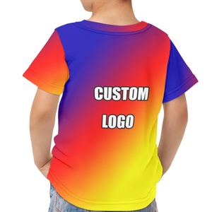 LOGO/Diseño/Texto Ropa personalizada para niños Poliéster Spandex Camiseta Verano Camiseta de manga corta Camiseta 3-16 años Ropa para niños y niñas - Product Image 5