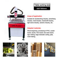 Guangzhou Multi Broche Numérique Auto Chargement Petit 9060-Cnc-Router Bois 4 Axes Bureau 9060 Cnc Routeur