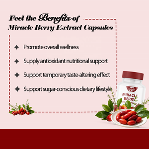 Capsules d'extrait de baies miracle en marque blanche OEM – Ajuste la perception du goût, soutien antioxydant, soutien à la santé, complément alimentaire - Product Image 3