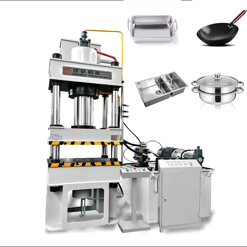 Prensa hidráulica de dibujo profundo para olla de aluminio, olla arrocera, contenedor de utensilios de cocina de acero inoxidable, línea de producción para proporcionar molde