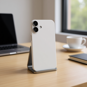 Carcasa Trasera Blanca para iPhone 16 con Soporte Metálico Integrado y Protector de Lente, Accesorio para Teléfono Móvil - Product Image 3