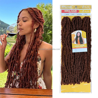 Nouvel Arrivage Extensions de Cheveux Synthétiques Longues 36 Pouces, Fausses Locs Papillon au Crochet, Effet Vieilli, Résistantes à la Chaleur