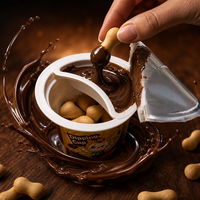 Pot de 15g pour mini-biscuits à tremper, double compartiment, avec pâte de cacao et bâtonnets de biscuit, vente en gros, OEM, directement de l'usine