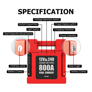 Démarreur de saut au lithium 24V 26000mAh gain de place pour camion moto Conception compacte en cube de 24 cm Courant de pointe de 800A Durée de vie de plus de 1000 cycles - Product Image 3