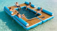 Dock flottant modulaire gonflable en PVC de qualité commerciale DST pour piscine extérieure ou lac, capacité 100-500 kg, logo personnalisé, garantie 3 ans