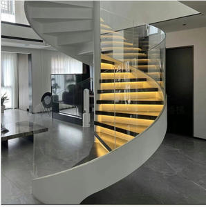 <span class=keywords><strong>Escalier</strong></span> <span class=keywords><strong>suspendu</strong></span> incurvé Escaliers métalliques Mono Stringer <span class=keywords><strong>Escalier</strong></span> droit - Product Image 4