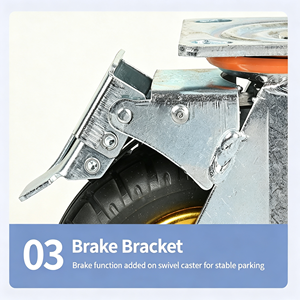 <b>Rubber</b> Caster Wheel 4 Inch Flat Type Ball Bearing No Brake 95×65 mm Base Plate Galvanized Bracket Durable for Warehousing - Product Image 4