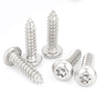 Vis autotaraudeuse à tête cylindrique en acier inoxydable 304 avec disque à aiguilles, métrique, grade A2-70, avec colonne antivol