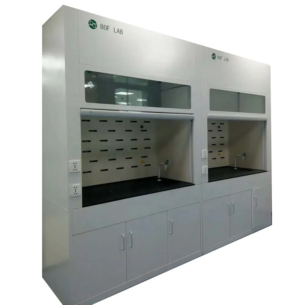 fume hood/fume chamber with duct and blower steel material high quality phenolic resin top acid resistant chemistry room use