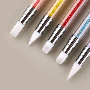 Outil de manucure double usage en gros avec poignée en strass, outil DIY pour ongles, applicateur de strass en silicone double extrémité, stylo à points pour ongles - Product Image 2