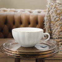 Offre Spéciale tasse à café expresso sublimée de 8 oz pour thé au lait tasse en céramique blanche personnalisée avec rebord doré