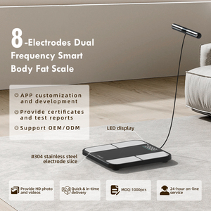 Báscula de grasa corporal de ocho electrodos Smart Fitness Bluetooth <span class=keywords><strong>BMl</strong></span> Báscula de pesaje digital Pantalla LED Gimnasio en casa Uso de batería seca - Product Image 2