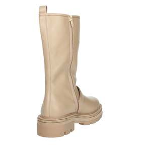 Botas Planas de Media Pantorrilla para Mujer Liu-Jo, Cuero Beige con Detalle de Hebilla - Product Image 3