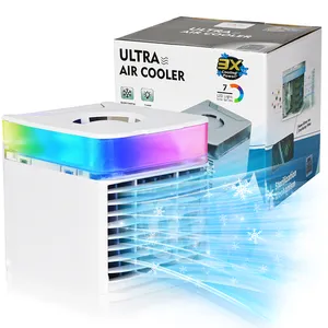 Portatile AC Desktop condizionatore d'aria con 7 colori luci LED Mini aria condizionata raffreddamento nebbia ventola di raffreddamento per uso domestico