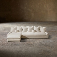 Canapé d'angle Jennifer avec accoudoir gauche, luxe moderne, sur mesure, tissu performant, rembourré, pour salon et hôtel