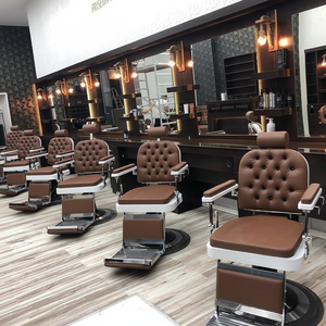 Muebles Modernos de Madera Real de Lujo, Silla de Pedicura de Metal Elegante y Duradera, Estación de Espejo de Salón de Belleza para Talleres - Product Image 2