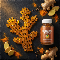 Gummies au Curcuma Personnalisées OEM à Faible Teneur en Calories avec Formule Végétale et Sorbitol Liquide pour le Soutien Immunitaire Quotidien