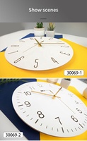 Horloge murale de bureau moderne, grande, avec cadran blanc, pour la décoration de salle de conférence, impression de logo personnalisée, chiffres bruns silencieux, lecture facile, maintenant disponible