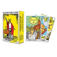 Cartes de Tarot Russe Estampillées Or avec Manuel d'Explication Chinois, Jeu de Société Interactif, Emballage Boîte Couleur Personnalisée