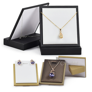 Plateau de présentation de bijoux en cuir PU de luxe, support pour bagues, boucles d'oreilles, colliers, pendentifs, organisateur de rangement pour bijouterie - Product Image 1