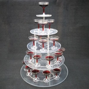 Estante de plástico de 5 capas para fiesta, <span class=keywords><strong>Torre</strong></span> acrílica para champán, boda, grado alimenticio - Product Image 3