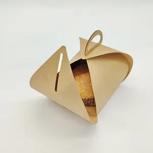 우아한 컵 케이크 DIY 포장 상자 쉬운 포장 크래프트 종이 컷 조각 케이크 상자