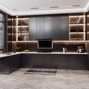 Mueble de Cocina Modular Moderno de Madera con Gran Capacidad, Diseño Ecológico <span class=keywords><strong>para</strong></span> Apartamentos, Muebles <span class=keywords><strong>para</strong></span> el Hogar Personalizables - Product Image 2