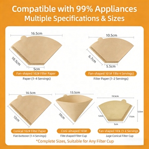 Papier <span class=keywords><strong>filtre</strong></span> à café en pulpe de bois biodégradable jetable, lot de 100 pièces, forme en V/conique, <span class=keywords><strong>filtre</strong></span> à café à dégoulinement manuel pour la préparation du café - Product Image 4