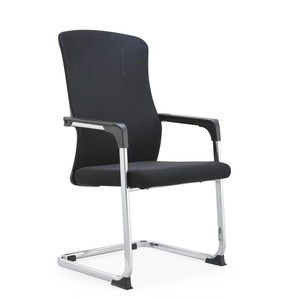 เก้าอี้สำนักงานตามหลักสรีรศาสตร์พร้อมพนักพิงศีรษะแบบปรับได้ดีไซน์ทันสมัยและขาแบบคงที่-เก้าอี้คอมพิวเตอร์สำหรับประชุมเก้าอี้ตาข่ายสีดำ - Product Image 1