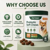 Friandises à mâcher probiotiques pour chiens, complément alimentaire naturel pour les soins quotidiens des chiots, des chiens adultes et des chiens âgés de toutes races, étiquette privée