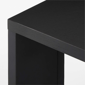 Muebles de Comedor Contemporáneos para Interiores, Mesa de Comedor Rectangular de Madera Maciza Negra Estilo Wabi Sabi para 10 Personas - Product Image 4