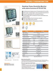 TTLTES 87792 เครื่องวัดความชื้นพร้อมหัววัดอุณหภูมิ จอแสดงผล LCD ความละเอียด 0.1 0~50 - Product Image 4