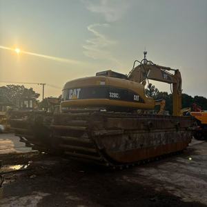 Excavadora anfibia Caterpillar 320CL usada de Japón, excavadora flotante con pontones, excavadora para pantanos y estanques, para dragado de ríos. - Product Image 2