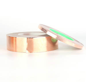 Rouleau de ruban de feuille de cuivre conducteur élevé répulsif de limace d'escargot adhésif acrylique simple face pour les <span class=keywords><strong>escargots</strong></span> de masquage de PCB de vitrail - Product Image 1