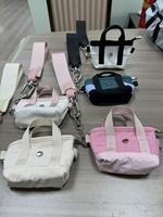 Tas Pouch Mini Portabel untuk Pergelangan Tangan, Tas Kanvas Nano Multi-Kantong untuk Sehari-hari, Dompet Koin, Tempat Kartu untuk Wanita