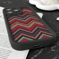 Coque de téléphone portable RUIZHILONG en TPU antichoc, design tricoté coloré en PET, pour iPhone 11/12/13/14/15/16 Pro Max, fabriquée en usine
