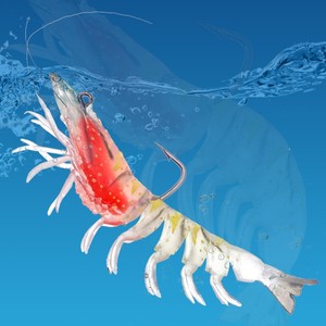 เหยื่อตกปลาซิลิโคน TPE รูปทรงกุ้ง ขนาด 9 ซม./8 ซม. แบบมีหัวตะกั่วจำลอง เรืองแสง สำหรับตกปลาในแม่น้ำ ทะเลสาบ และลำธาร - Product Image 4