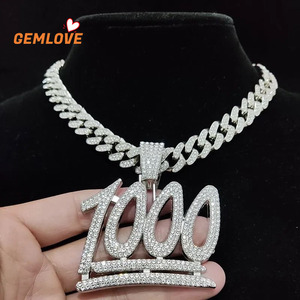 จี้เพชร GEMLOVE ดิจิตอล สร้อยคอทอง 18K ชุดเครื่องประดับฮิปฮอป แฟชั่นผู้ชาย สินค้าสั่งทำพิเศษ - Product Image 5
