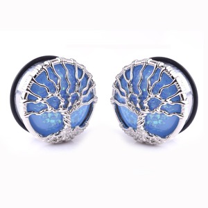 Utilisé dans les oreilles étirées, outils médicaux pour protège-<span class=keywords><strong>oreille</strong></span>, incrustation, 5 pièces, en acier médical, opale bleue, <span class=keywords><strong>arbre</strong></span> <span class=keywords><strong>de</strong></span> <span class=keywords><strong>vie</strong></span> - Product Image 3