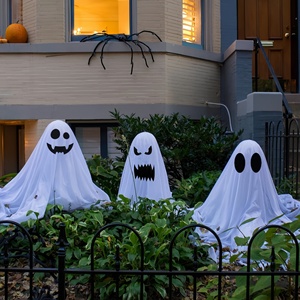 DAMAI Halloween Decorations Outdoor Large Lighted White Ghosts Cute Ghosts Light up Halloween Party Home Porch Yard Decorations - Product Image 2