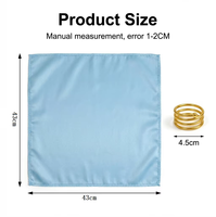Serviette de table en tissu satiné double face personnalisée, 33 couleurs disponibles, 43x43cm, 100% polyester, pour mariage, fête, banquet